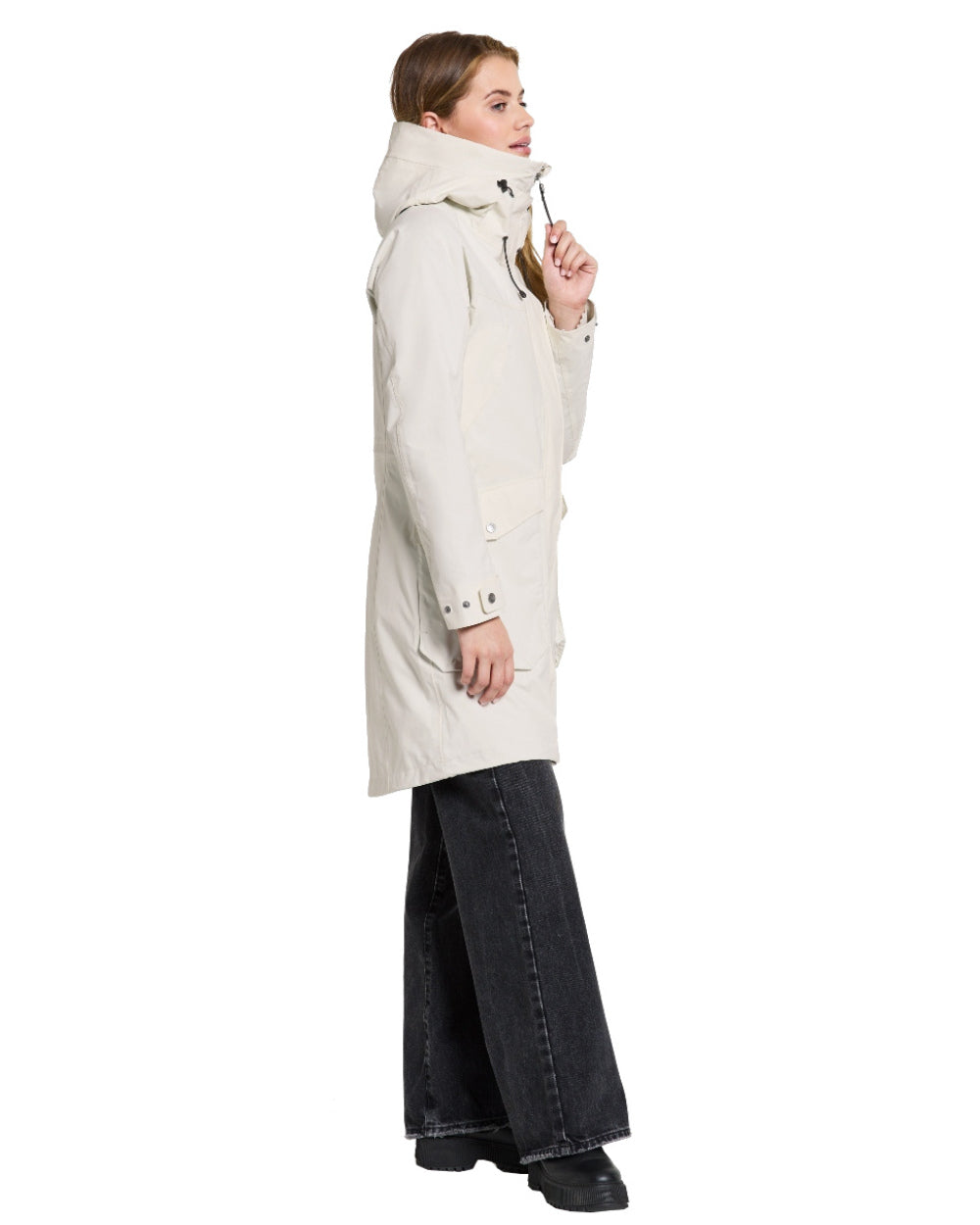 White Foam Coloured Didriksons Thelma Womens Parka 10 On A White Background