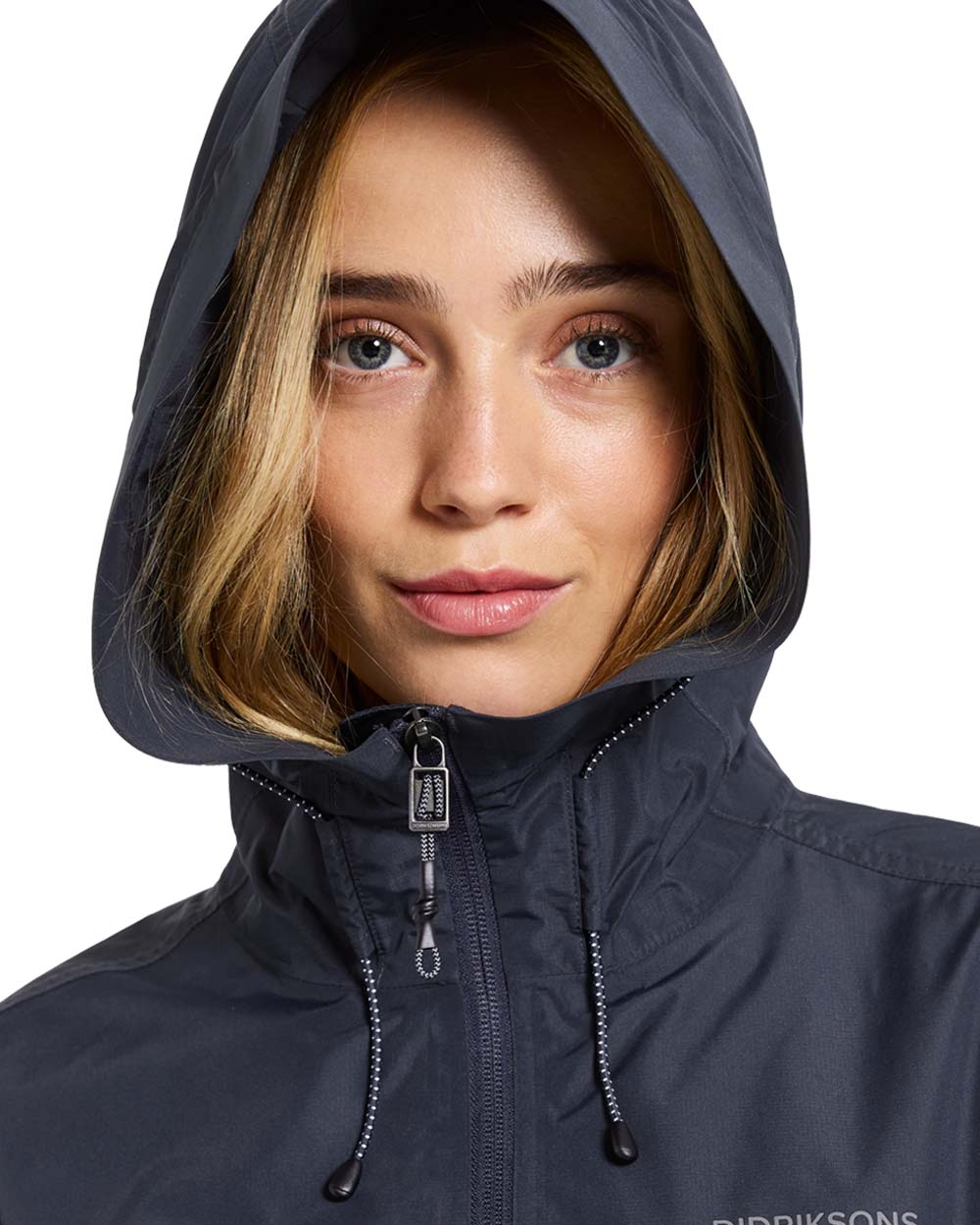 Dark Night Blue coloured Didriksons Tilde Womens Jacket on White background