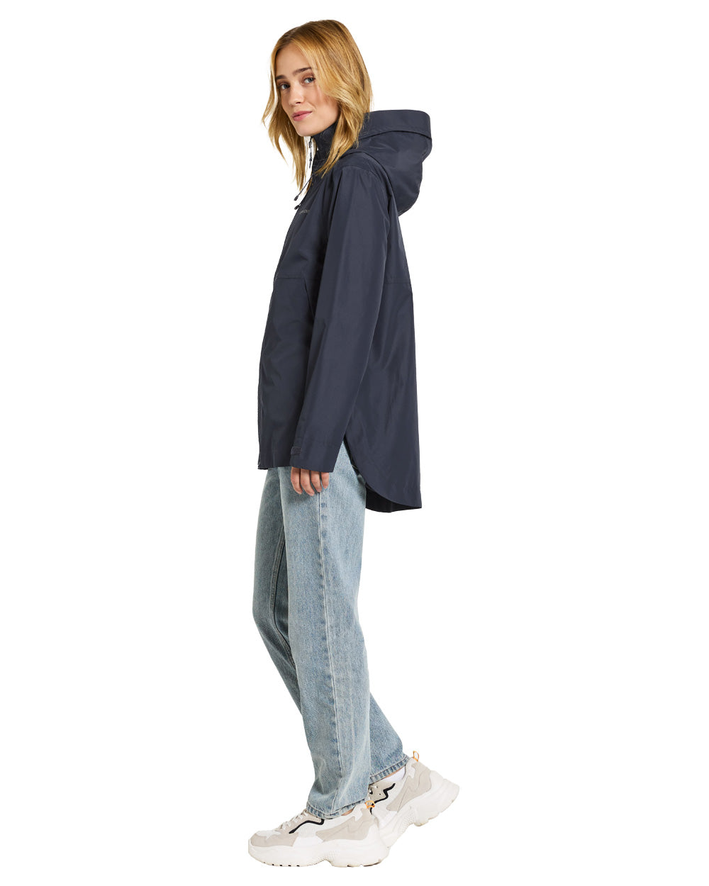 Dark Night Blue coloured Didriksons Tilde Womens Jacket on White background