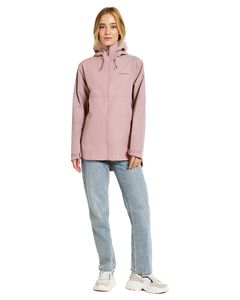 Oyster Lilac coloured Didriksons Tilde Womens Jacket on White background 