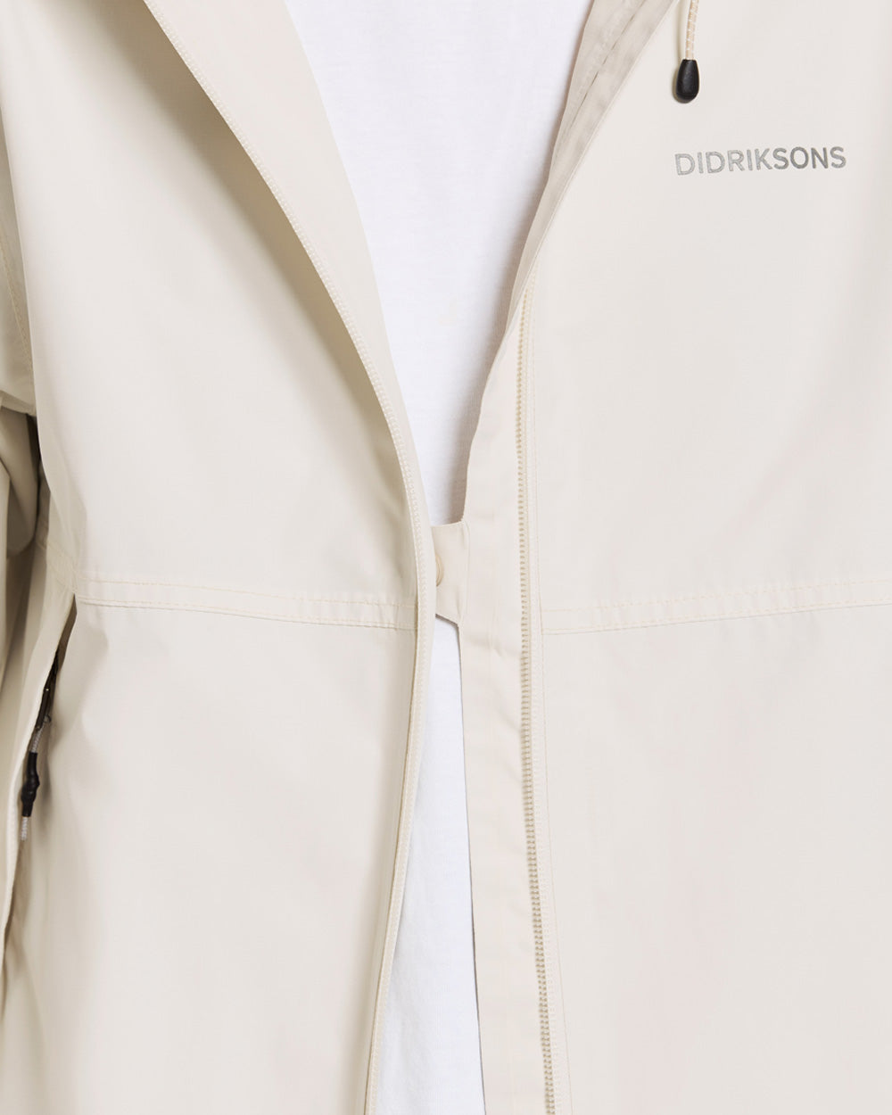 White Foam coloured Didriksons Tilde Womens Jacket on White background
