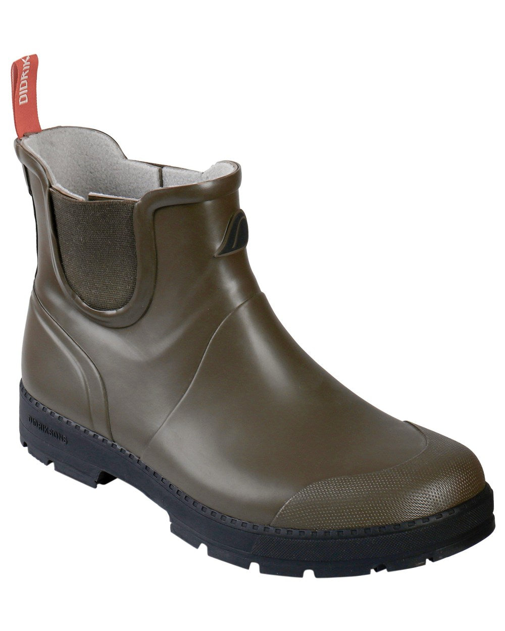 Peat Coloured Didriksons Vinga Rubber Boots On A White Background