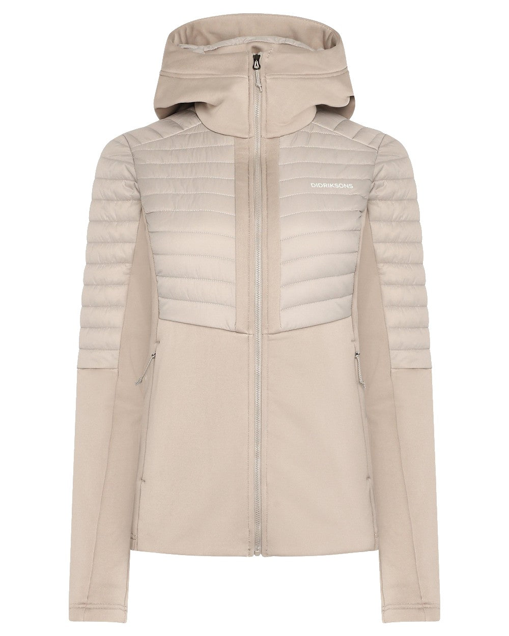Beach Beige Coloured Didriksons Womens Annema Full Zip 6 on White Background