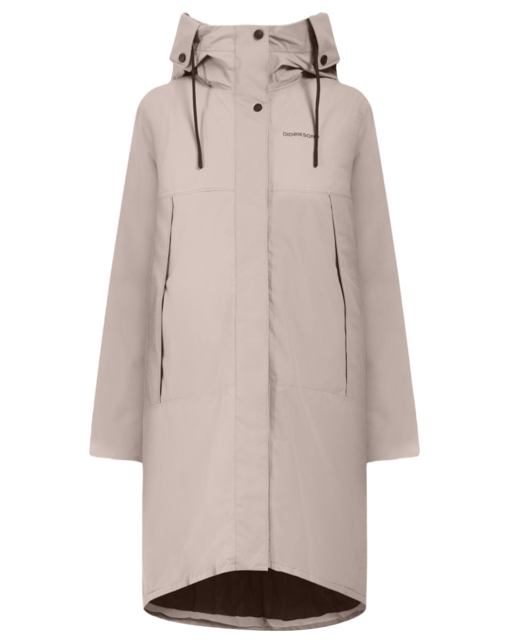 Ash Brown Coloured Didriksons Womens Elissa Parka On A White Background