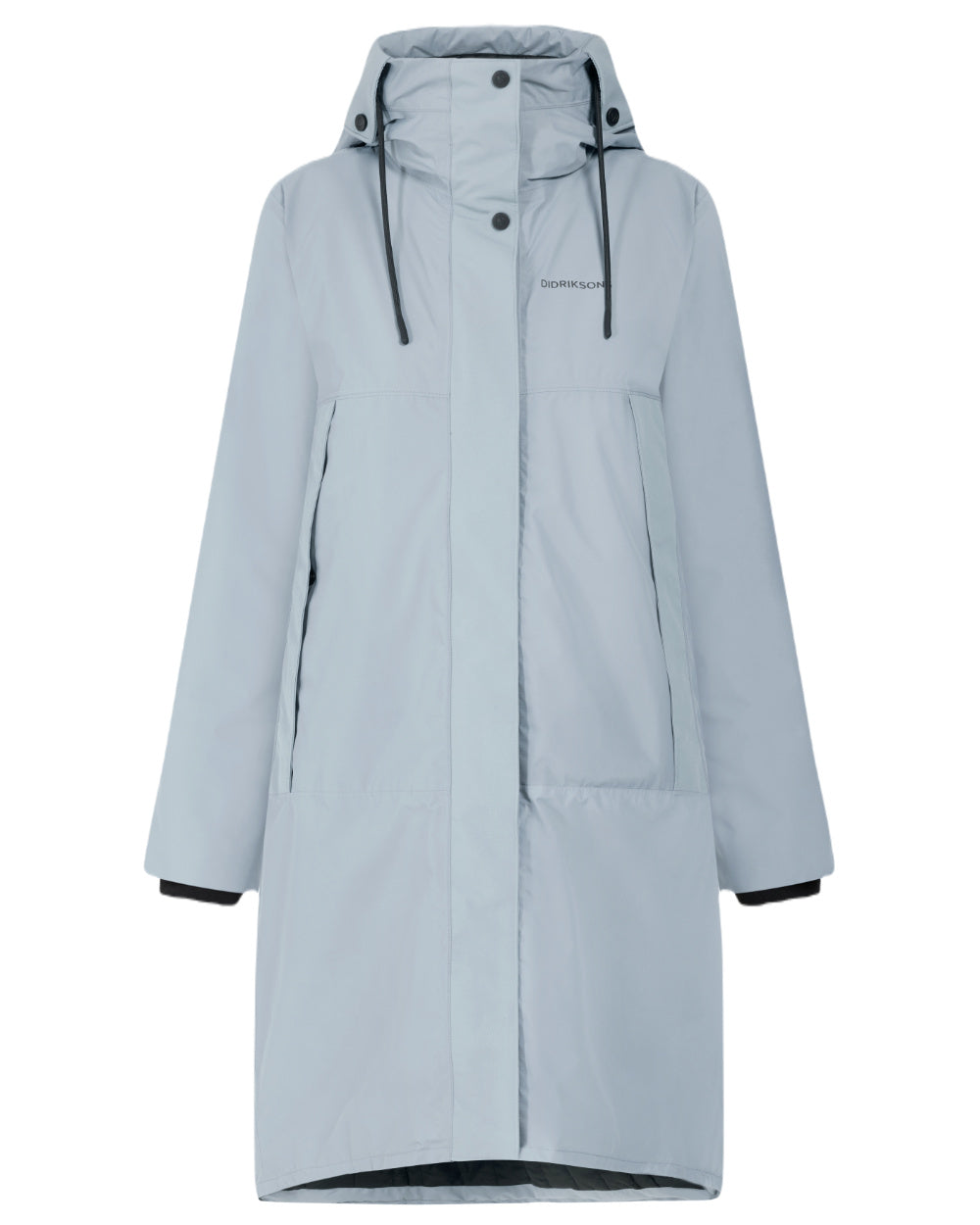 Factory Blue Coloured Didriksons Womens Elissa Parka On A White Background
