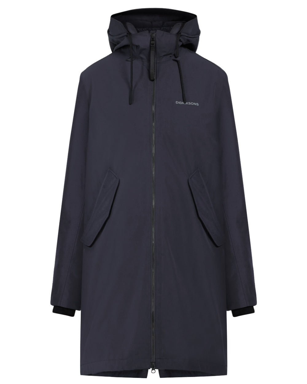 Dark Night Blue Coloured Didriksons Womens Fia Parka On A White Background
