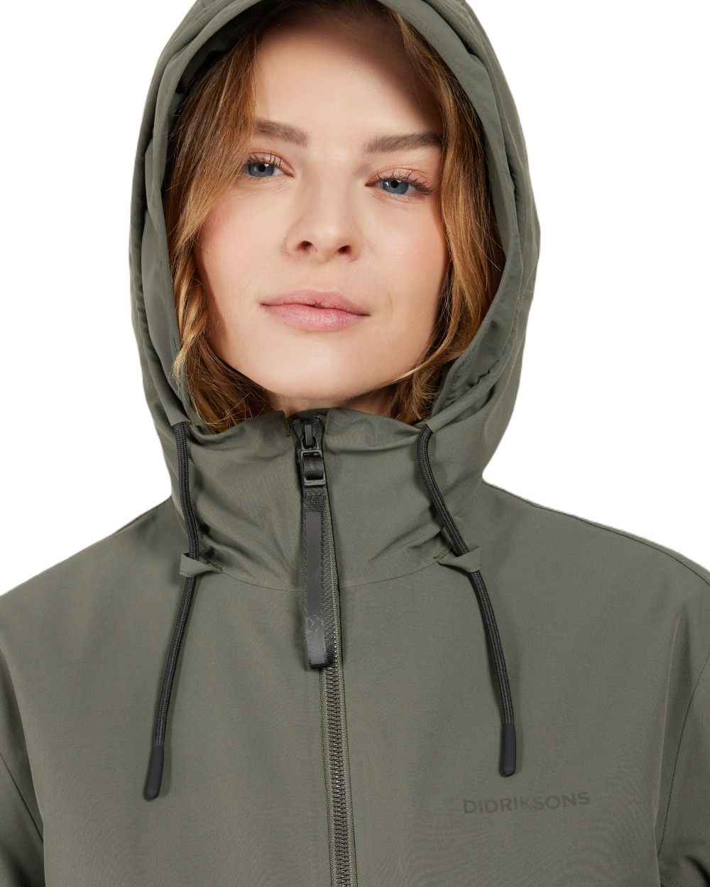 Deep Green Coloured Didriksons Womens Fia Parka On A White Background