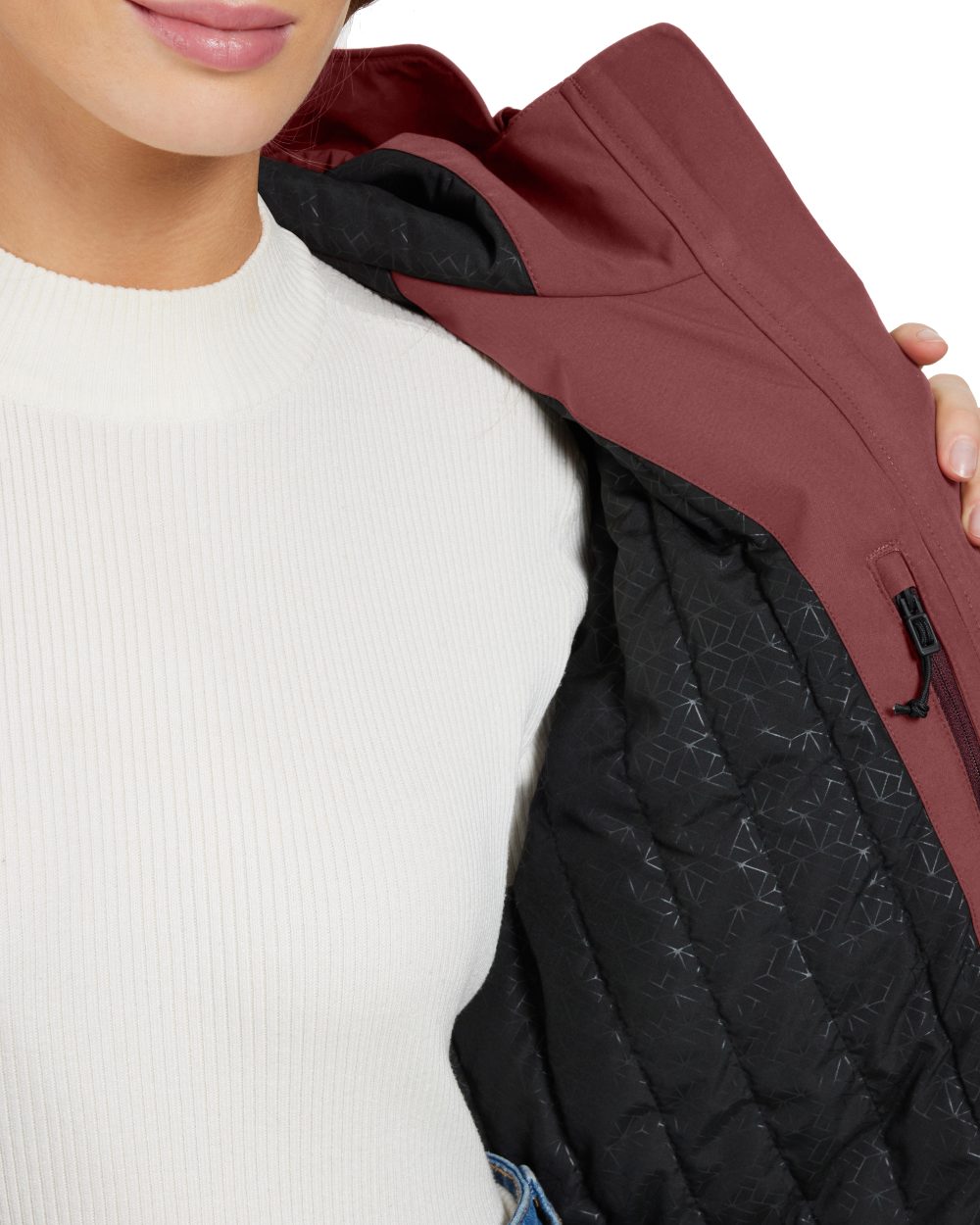 Old Rust Coloured Didriksons Womens Fia Parka On A White Background