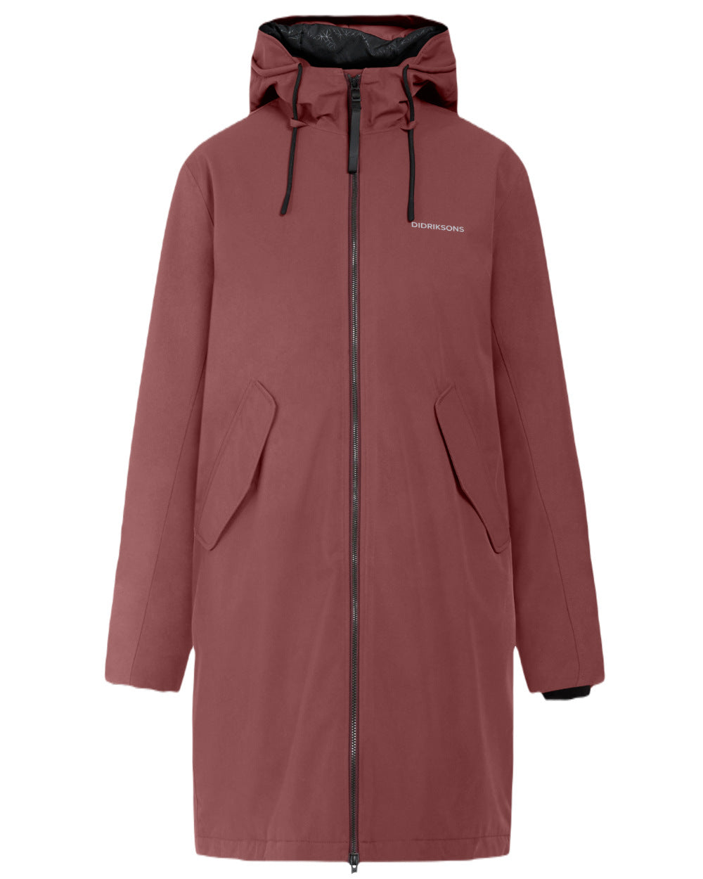 Old Rust Coloured Didriksons Womens Fia Parka On A White Background