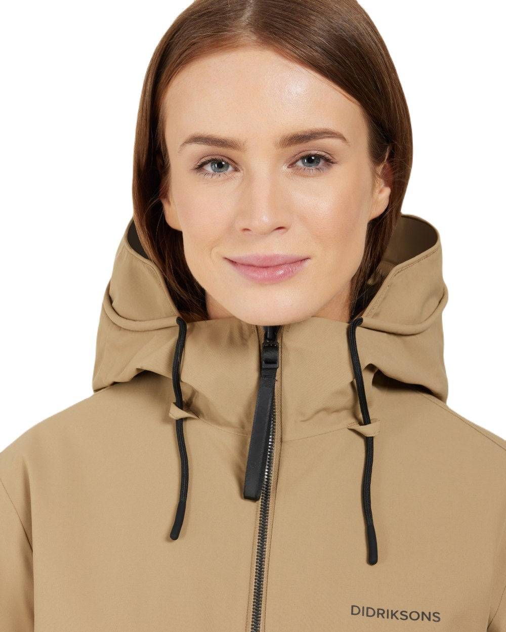 Wood Coloured Didriksons Womens Fia Parka On A White Background