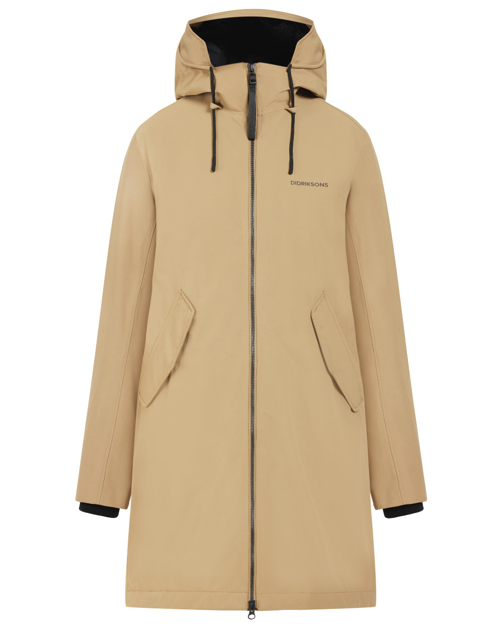 Wood Coloured Didriksons Womens Fia Parka On A White Background