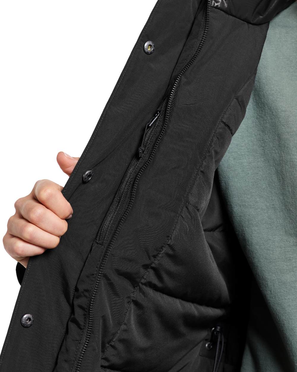 Black Coloured Didriksons Womens Ilsa Parka On A White Background
