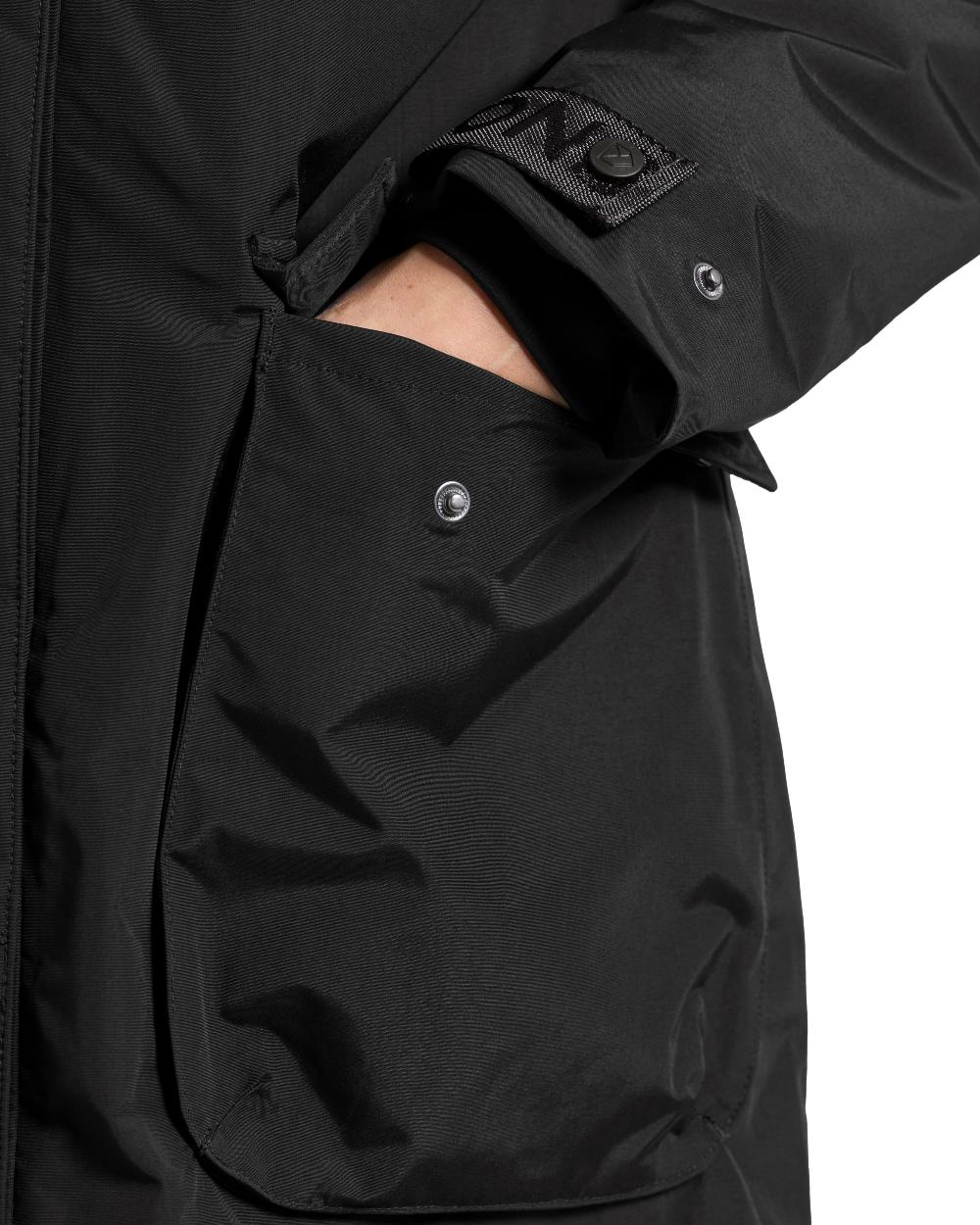 Black Coloured Didriksons Womens Ilsa Parka On A White Background