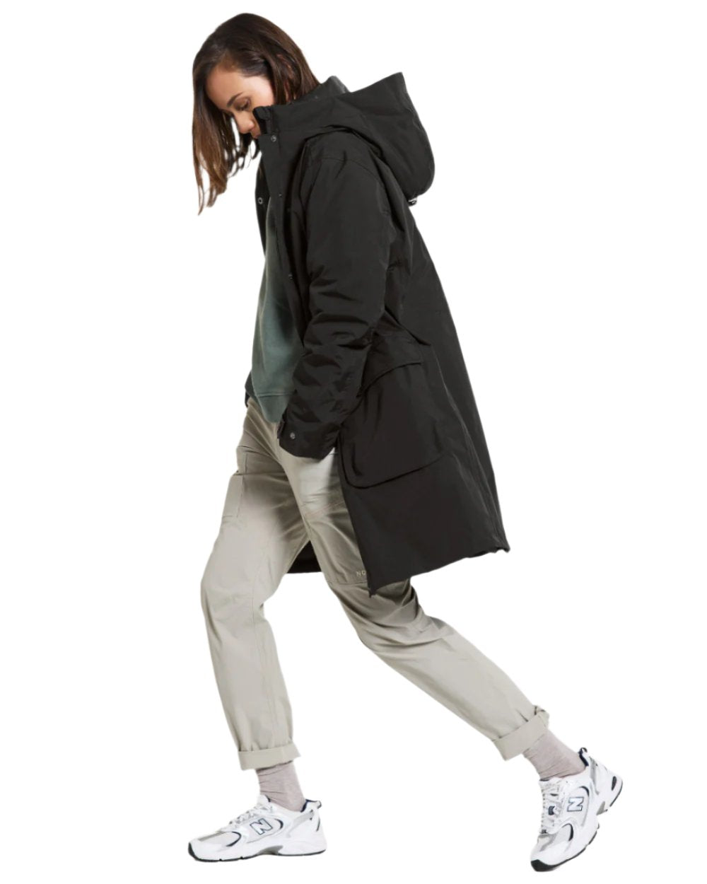 Black Coloured Didriksons Womens Ilsa Parka On A White Background