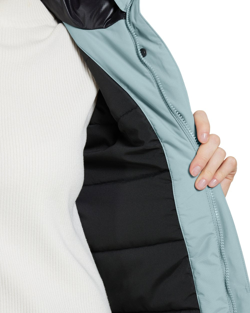 Factory Blue Coloured Didriksons Womens Ilsa Parka On A White Background