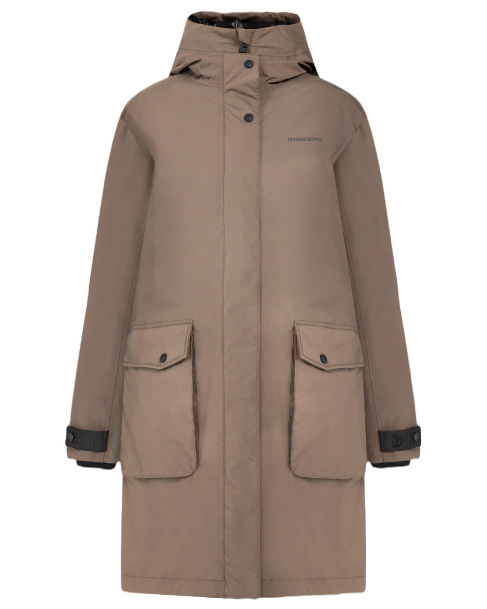 Mocha Brown Coloured Didriksons Womens Ilsa Parka On A White Background