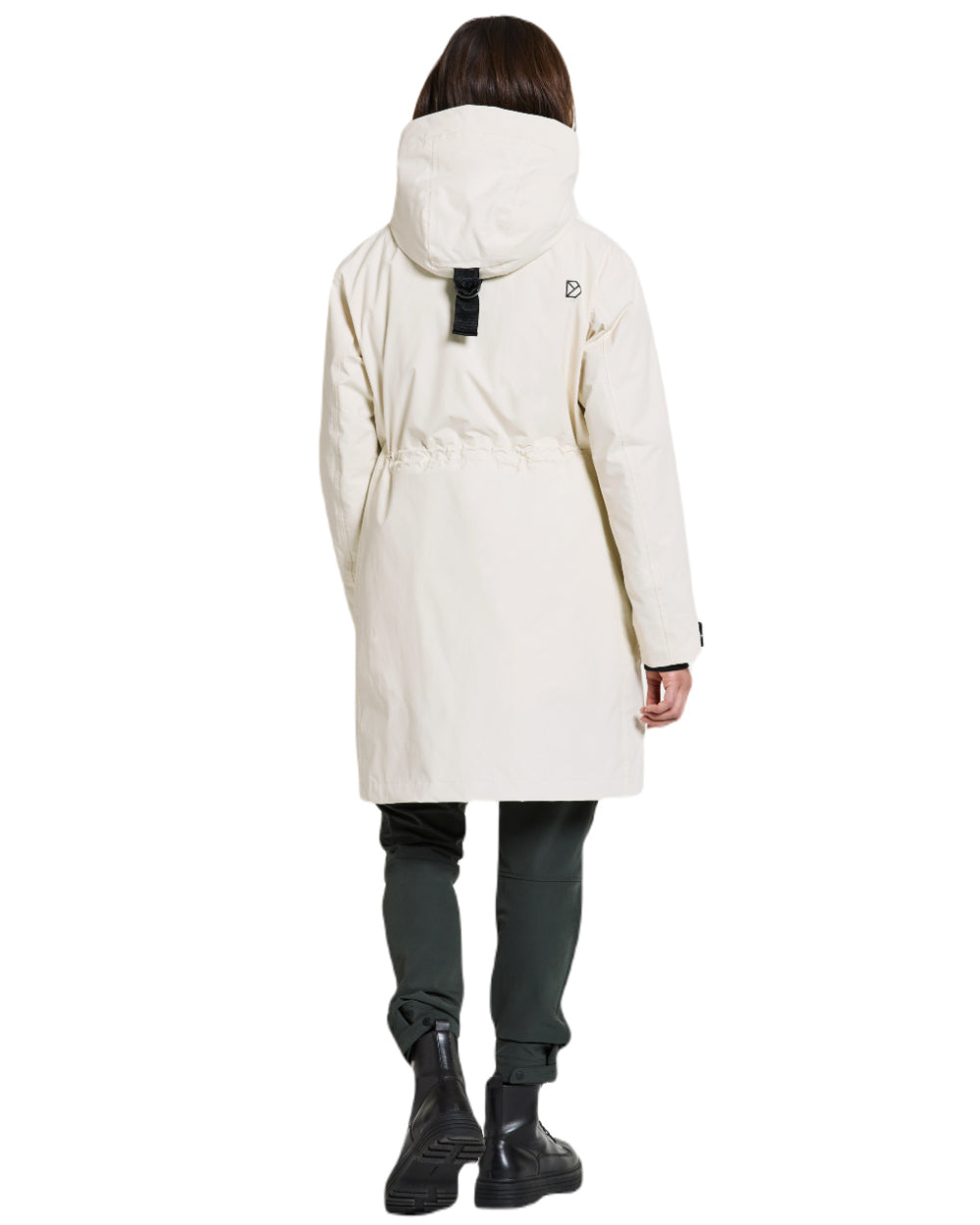 White Foam Coloured Didriksons Womens Ilsa Parka On A White Background
