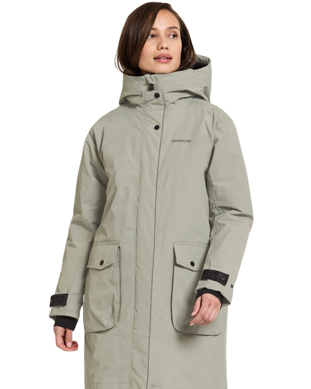 Wilted Leaf Coloured Didriksons Womens Ilsa Parka On A White Background