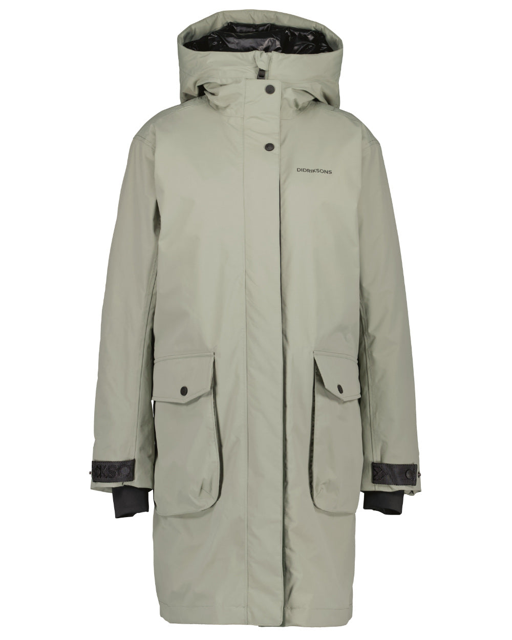 Wilted Leaf Coloured Didriksons Womens Ilsa Parka On A White Background
