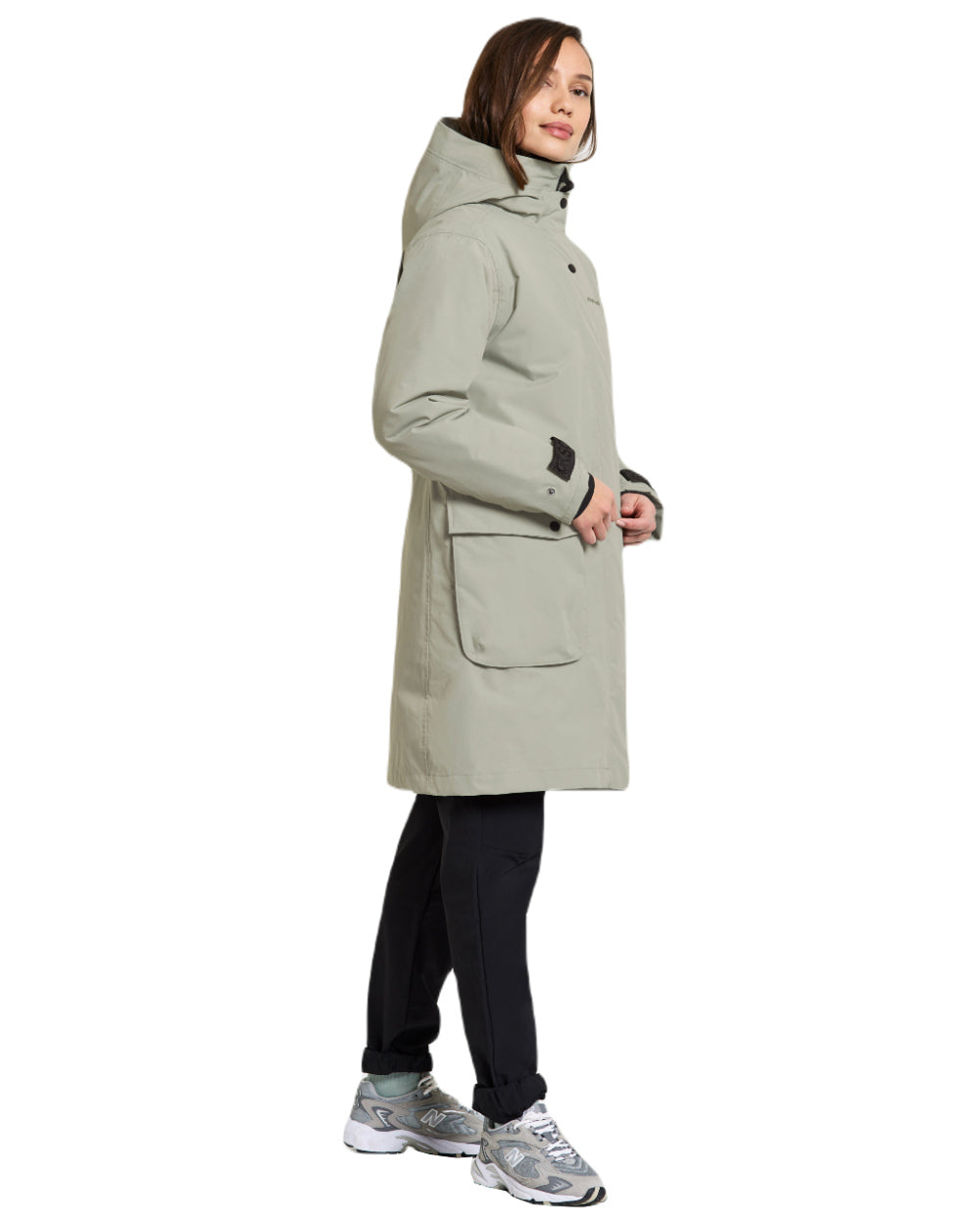 Wilted Leaf Coloured Didriksons Womens Ilsa Parka On A White Background