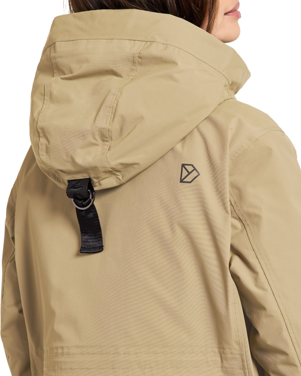 Wood Coloured Didriksons Womens Ilsa Parka On A White Background