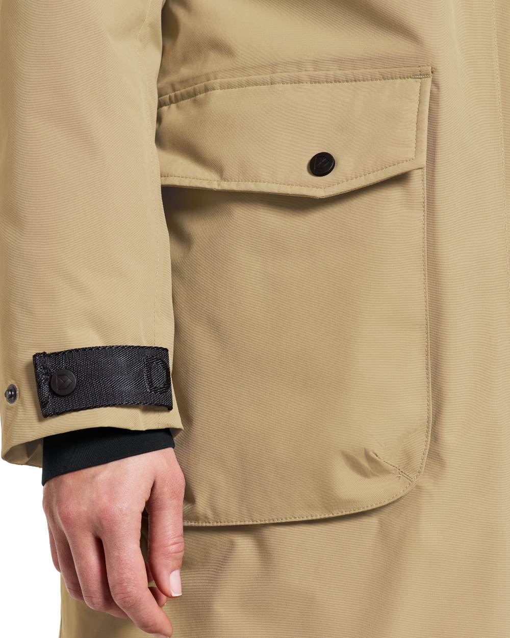 Wood Coloured Didriksons Womens Ilsa Parka On A White Background