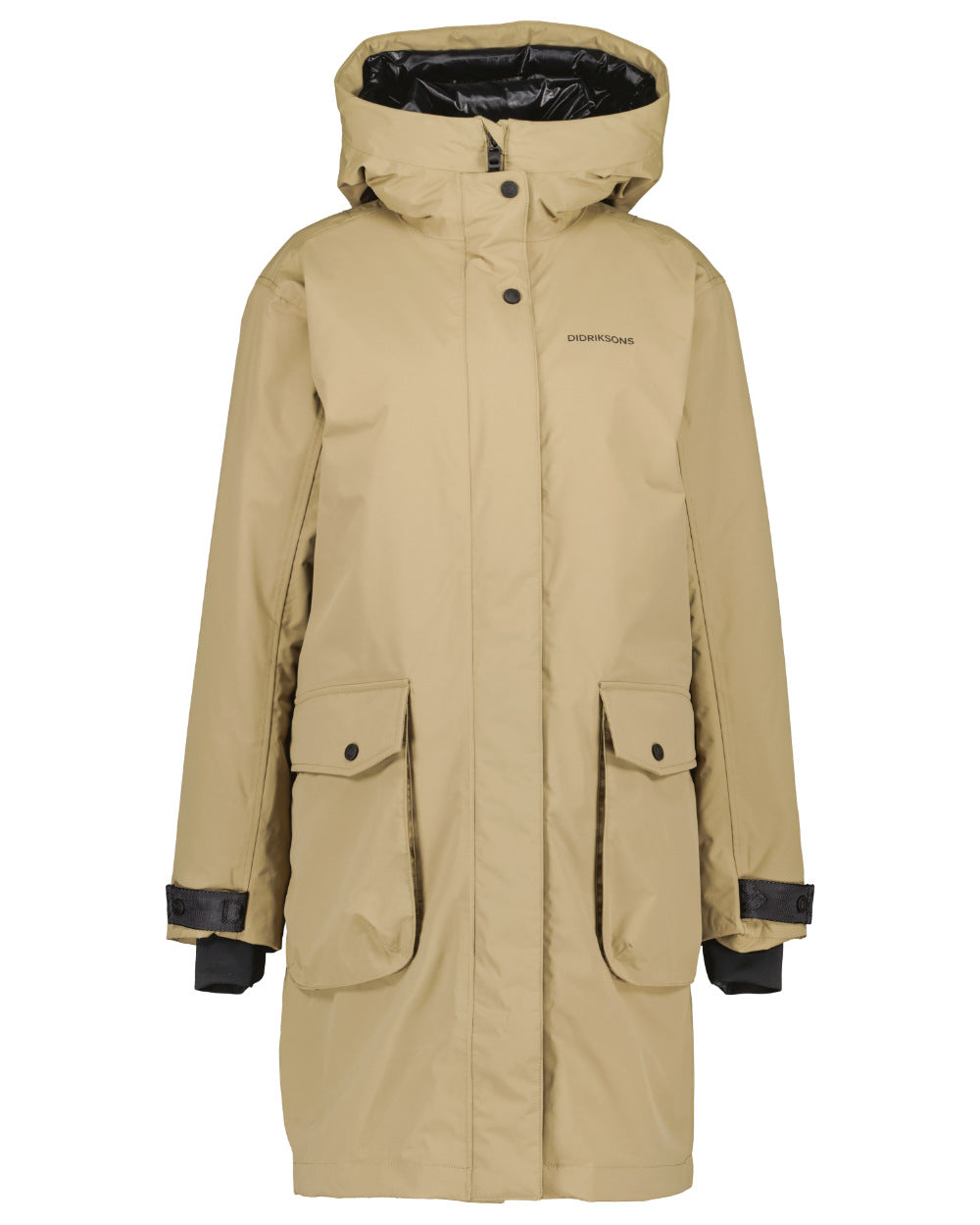 Wood Coloured Didriksons Womens Ilsa Parka On A White Background