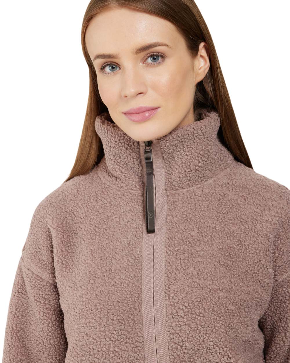 Bark Coloured Didriksons Womens Mella Full Zip Jacket On A White Background