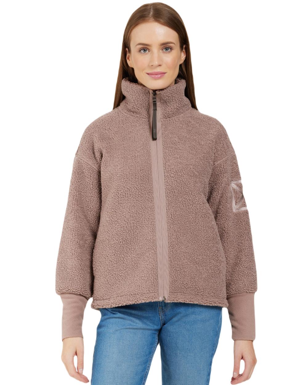 Bark Coloured Didriksons Womens Mella Full Zip Jacket On A White Background