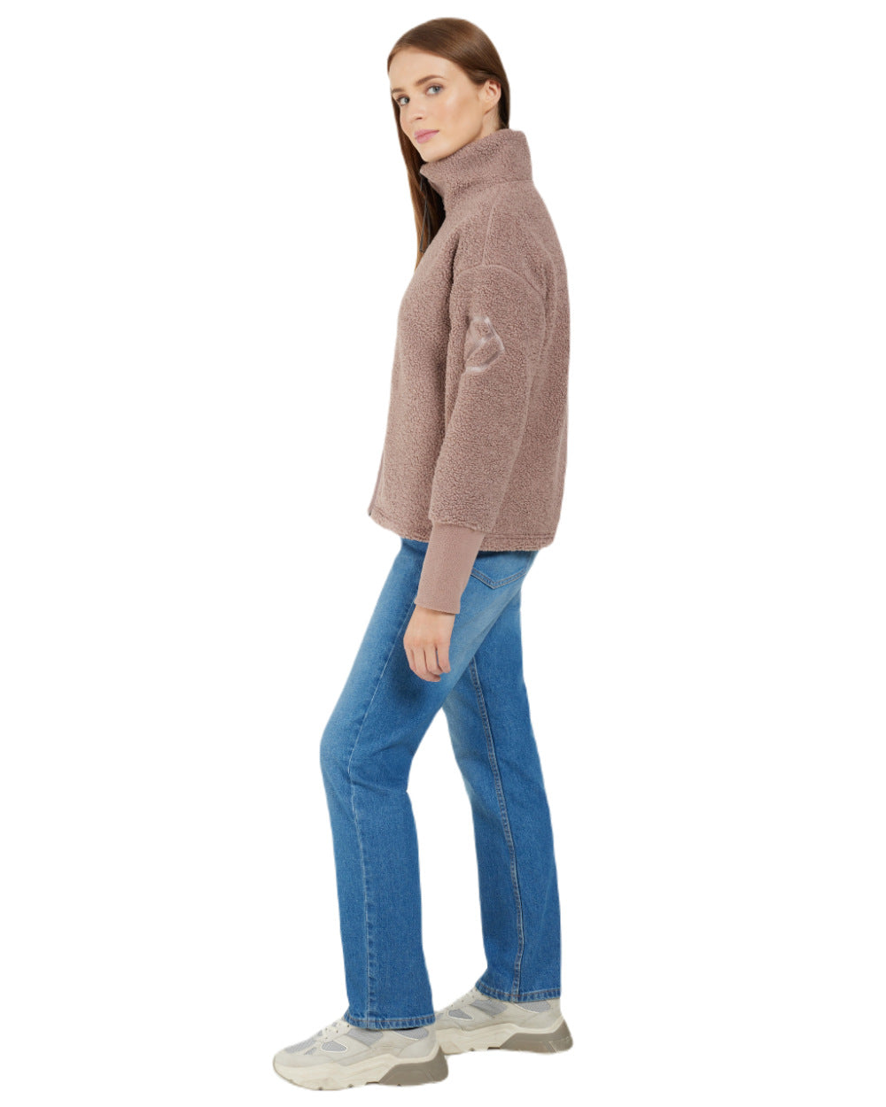 Bark Coloured Didriksons Womens Mella Full Zip Jacket On A White Background