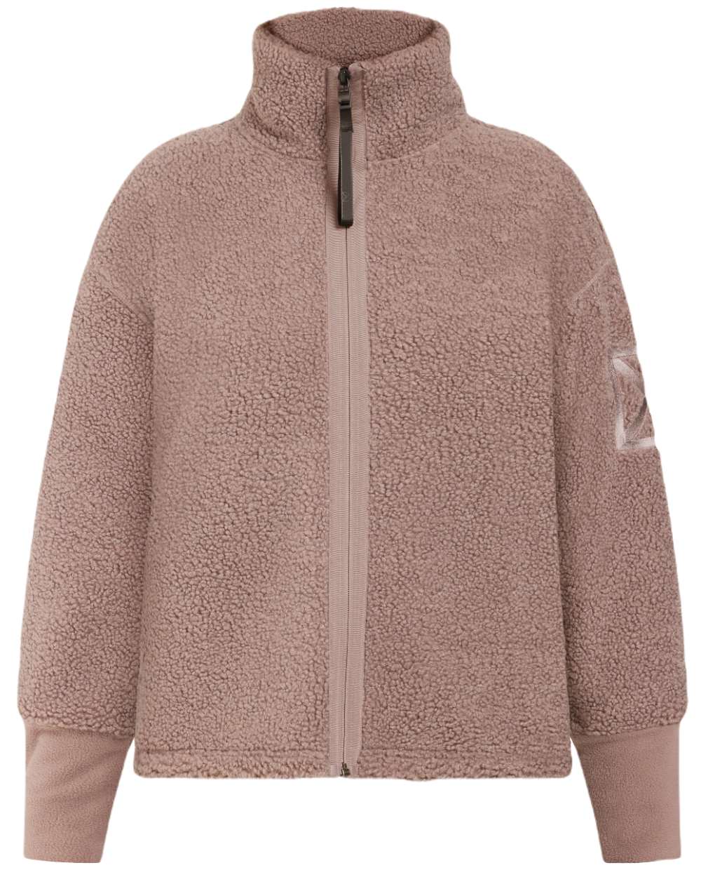 Bark Coloured Didriksons Womens Mella Full Zip Jacket On A White Background