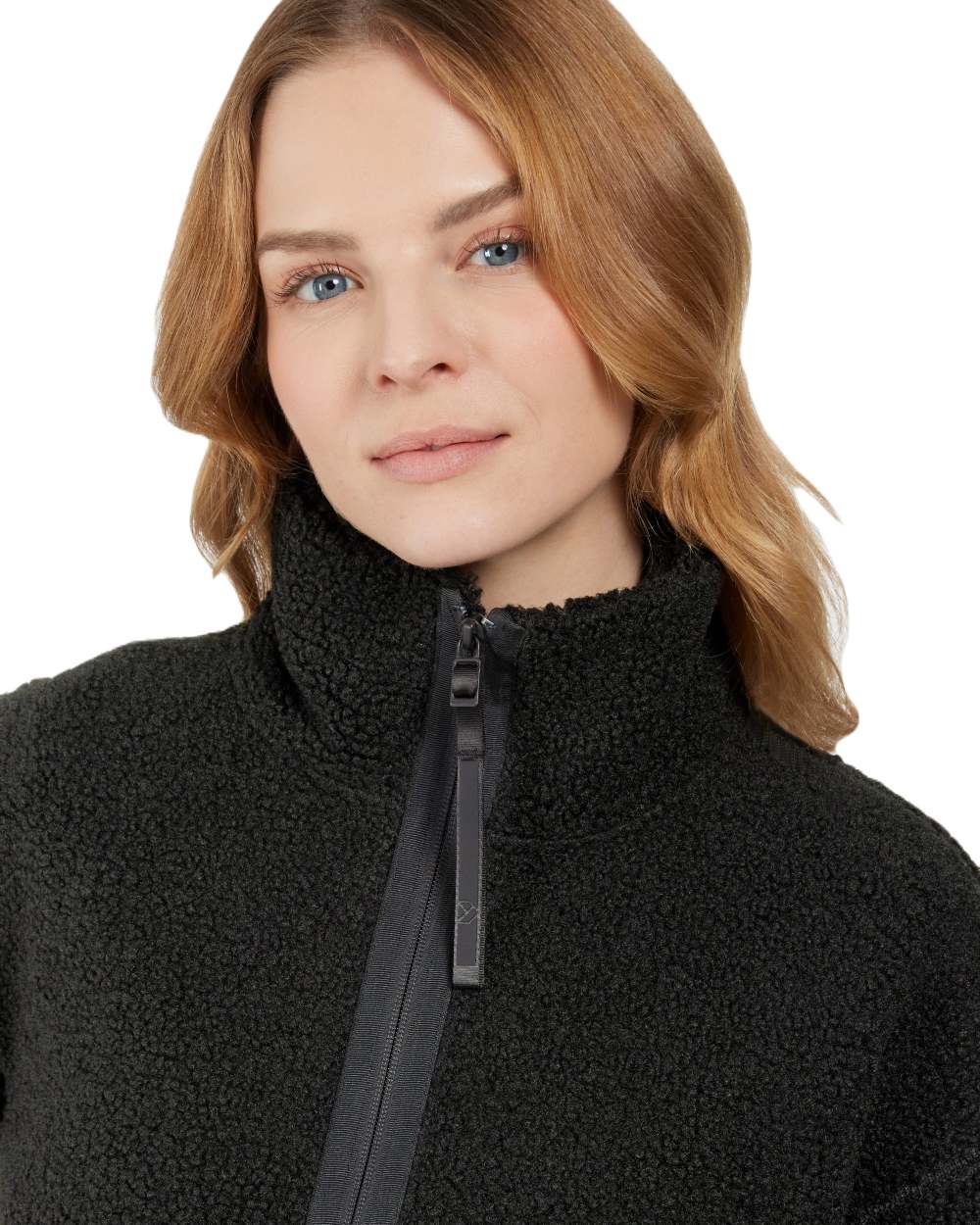 Black Coloured Didriksons Womens Mella Full Zip Jacket On A White Background