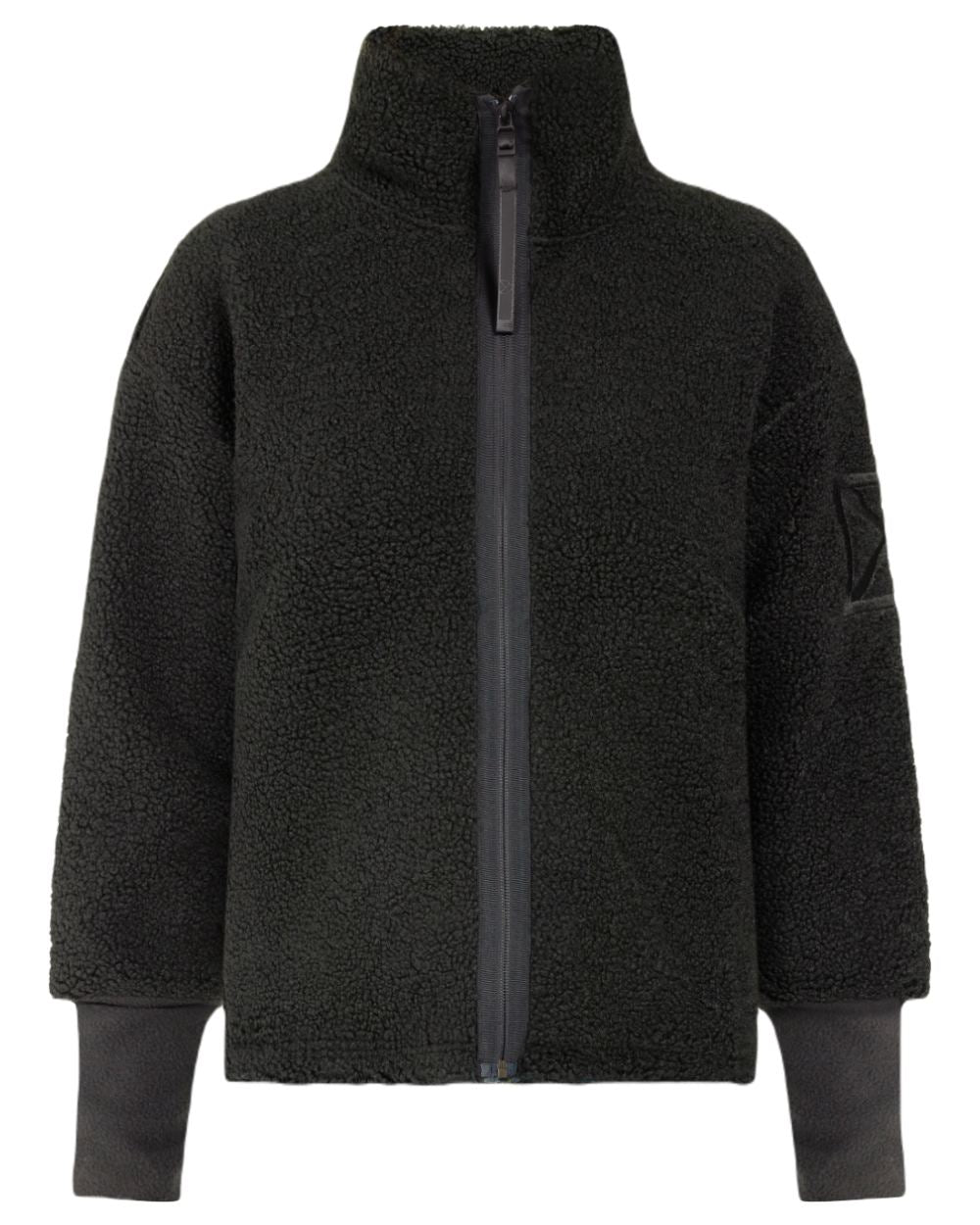 Black Coloured Didriksons Womens Mella Full Zip Jacket On A White Background