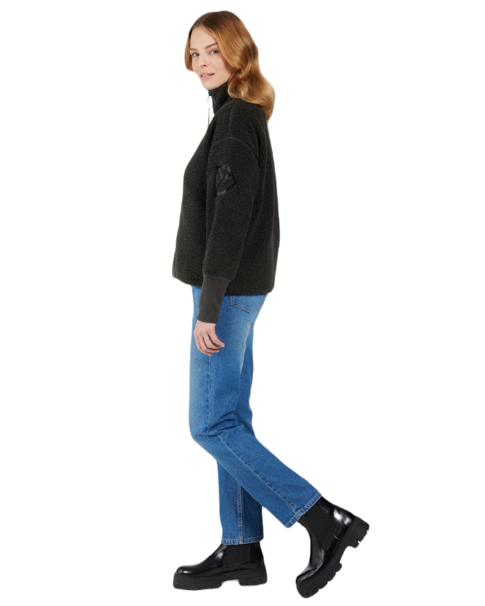 Black Coloured Didriksons Womens Mella Full Zip Jacket On A White Background