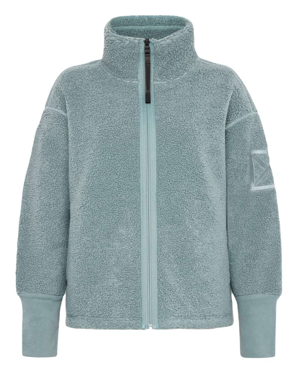 Factory Blue Coloured Didriksons Womens Mella Full Zip Jacket on White Background