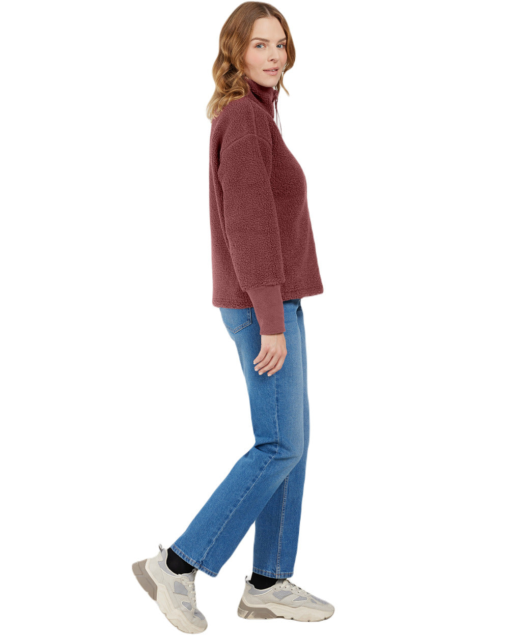Old Rust Coloured Didriksons Womens Mella Full Zip Jacket On A White Background