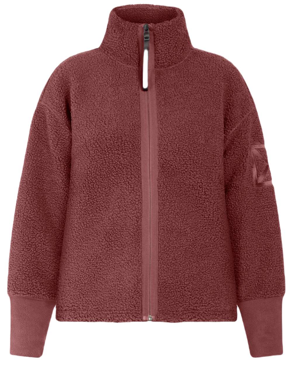Old Rust Coloured Didriksons Womens Mella Full Zip Jacket On A White Background