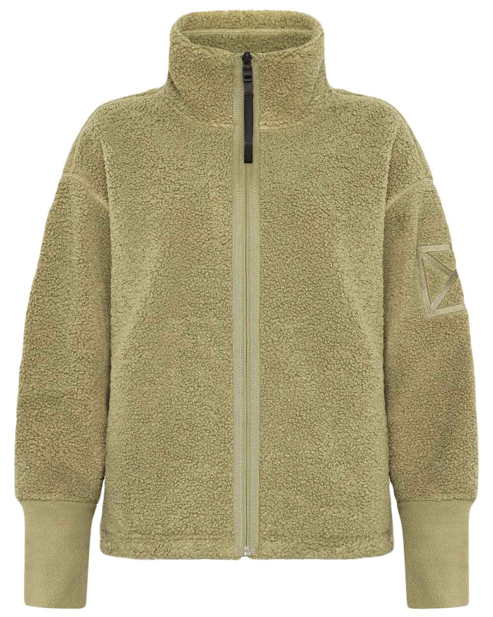Olive Green Coloured Didriksons Womens Mella Full Zip Jacket on White Background
