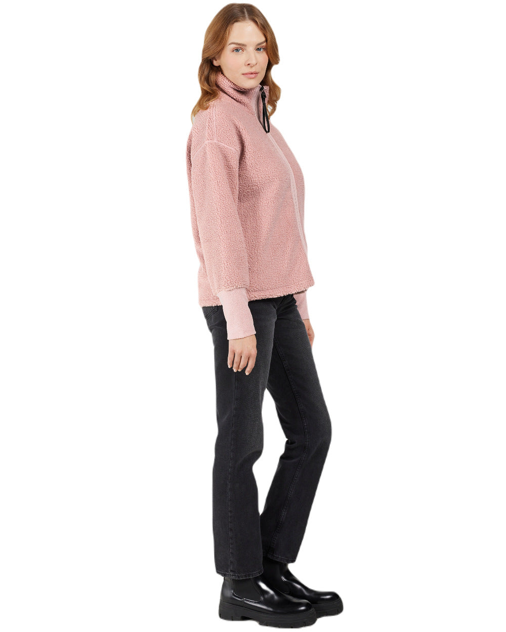 Oyster Lilac Coloured Didriksons Womens Mella Full Zip Jacket On A White Background