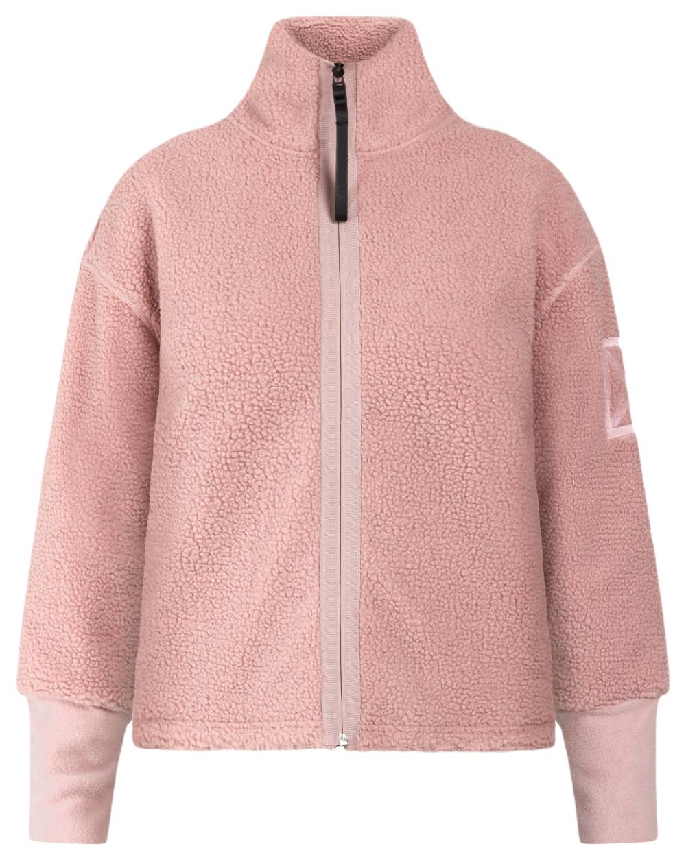 Oyster Lilac Coloured Didriksons Womens Mella Full Zip Jacket On A White Background