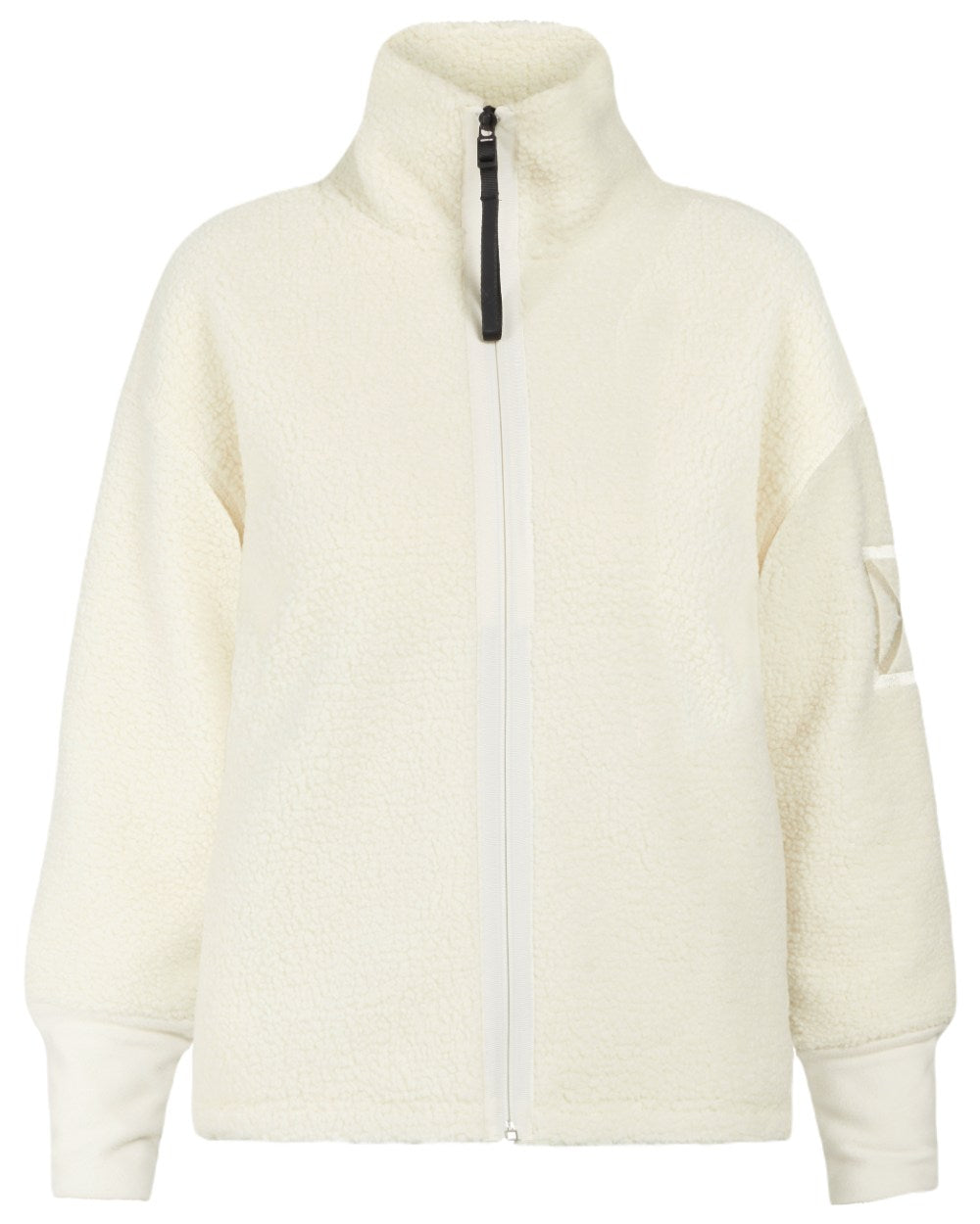 White Foam Coloured Didriksons Womens Mella Full Zip Jacket On A White Background