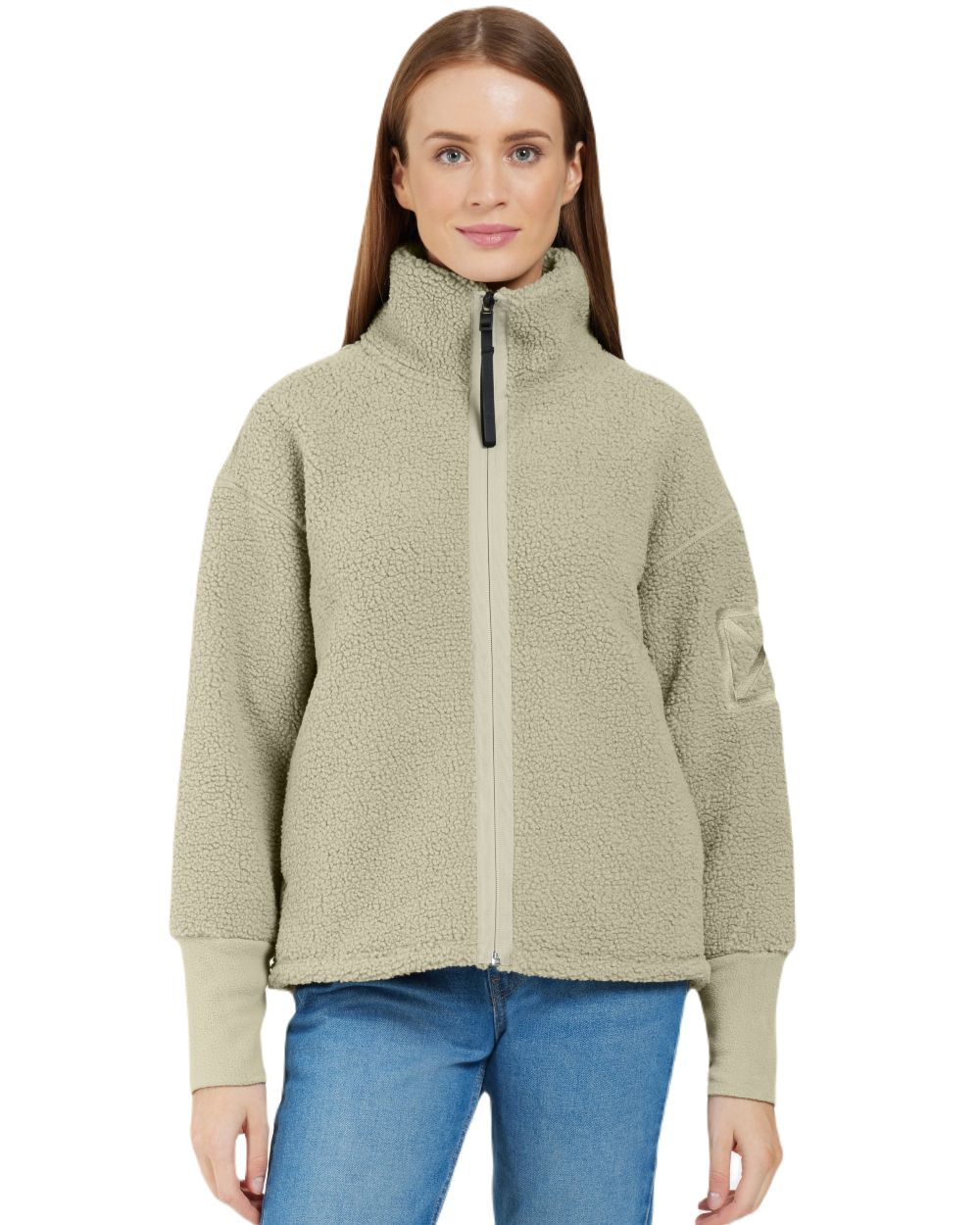 Wilted Leaf Coloured Didriksons Womens Mella Full Zip Jacket On A White Background