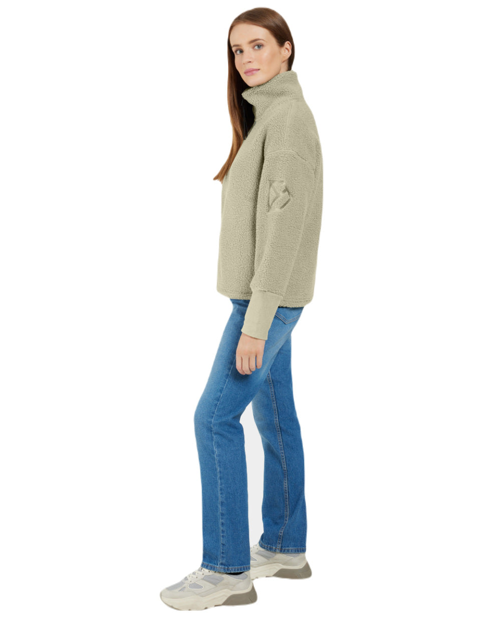 Wilted Leaf Coloured Didriksons Womens Mella Full Zip Jacket On A White Background