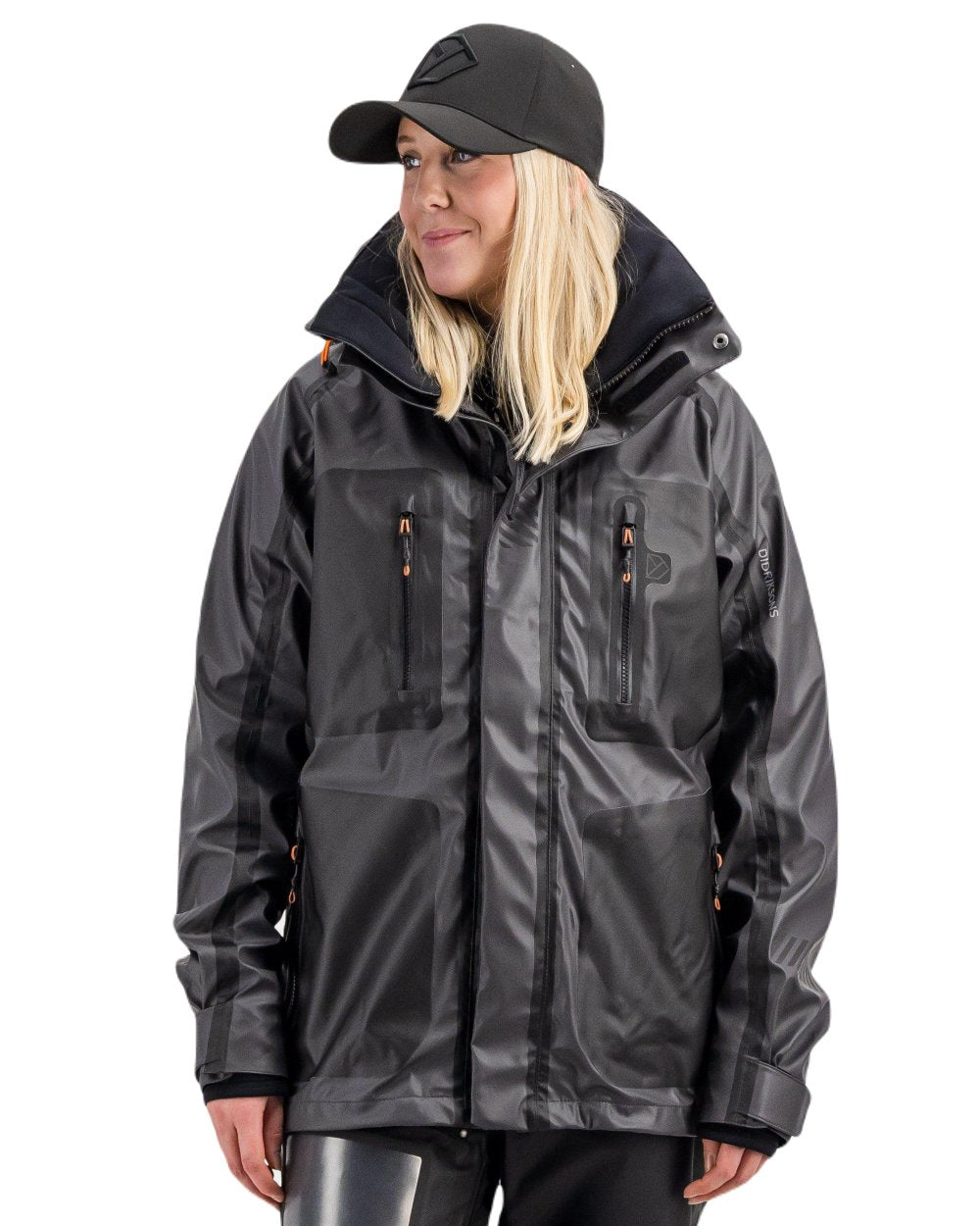 Coal Black Coloured Didriksons Element 2.0 Unisex Jacket On A White Background