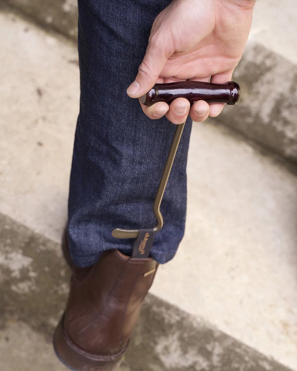 Dubarry Boot Hooks On A stairs Background