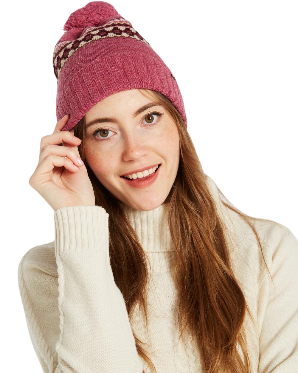 Clover Coloured Dubarry Kilcormac Ladies Knitted Hat On A White Background