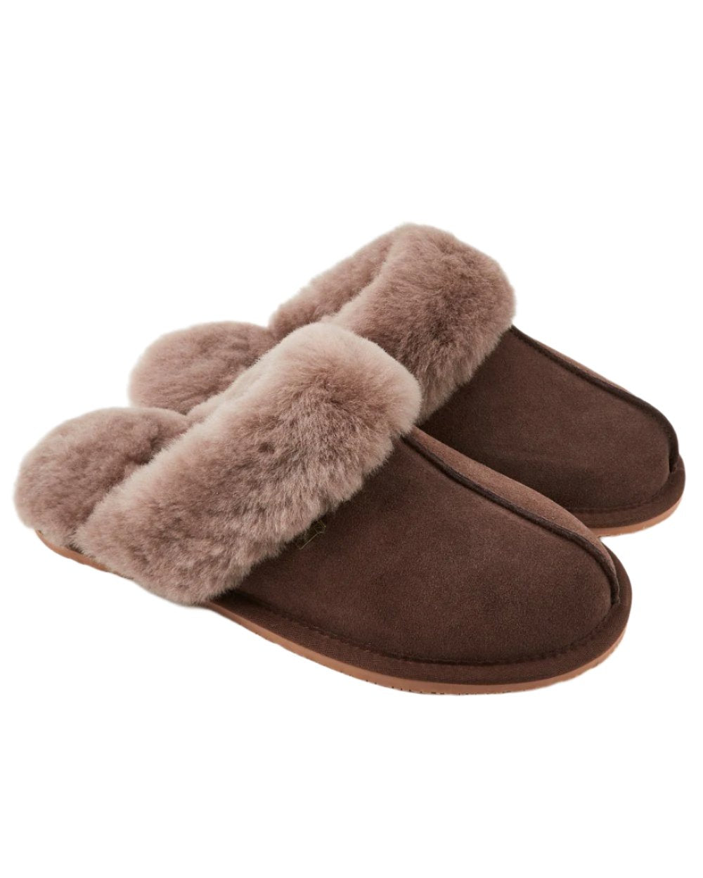 Cigar Coloured Dubarry Rockmill Slip On Slippers On A White Background