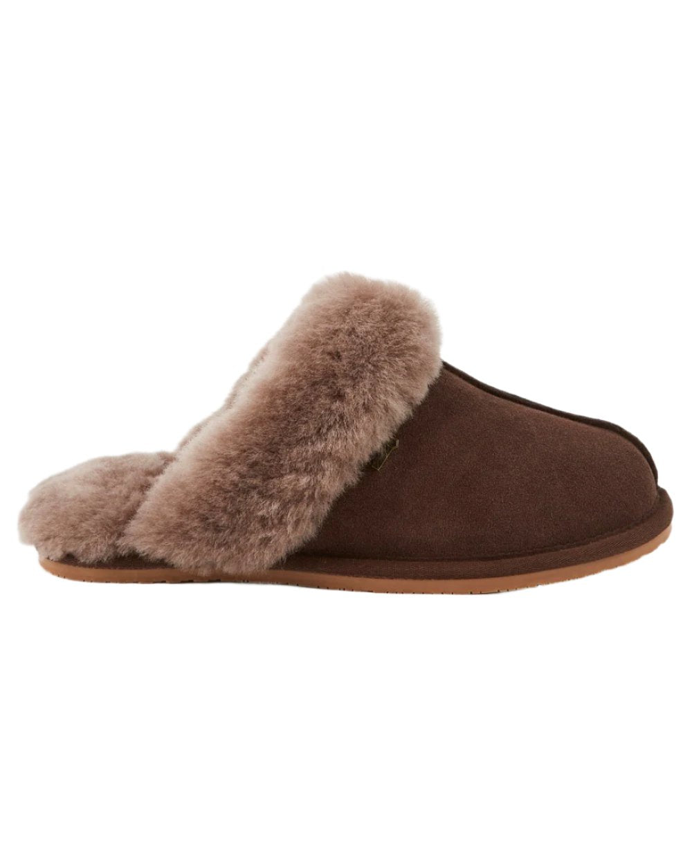 Cigar Coloured Dubarry Rockmill Slip On Slippers On A White Background