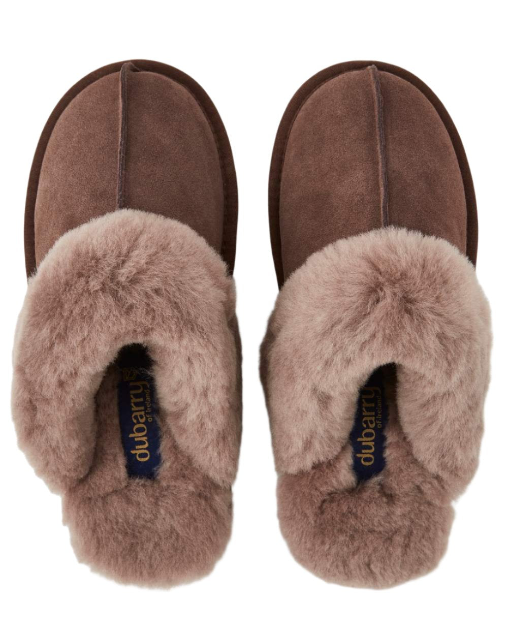 Cigar Coloured Dubarry Rockmill Slip On Slippers On A White Background