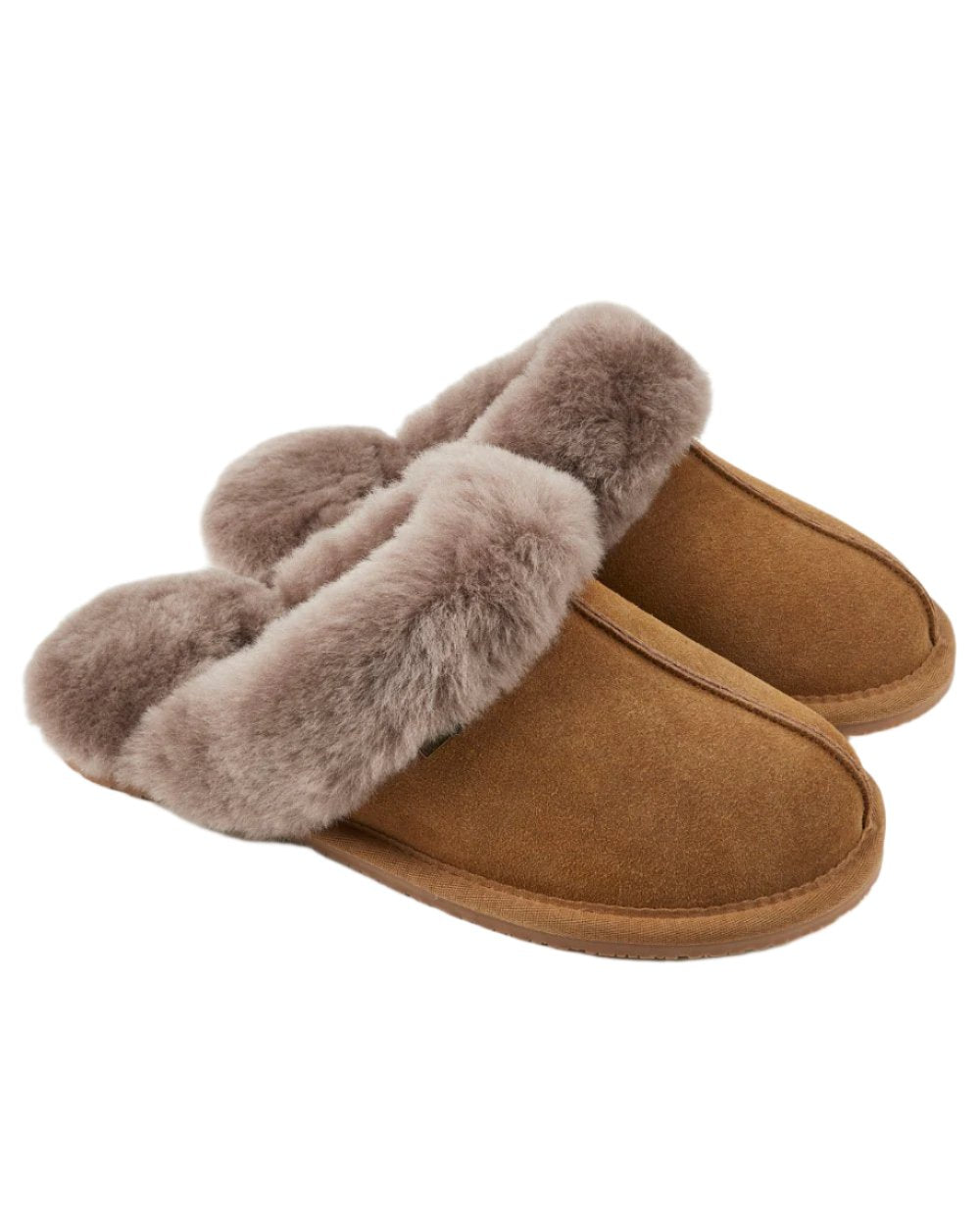 Sand Coloured Dubarry Rockmill Slip On Slippers On A White Background